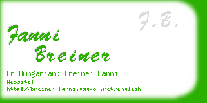 fanni breiner business card